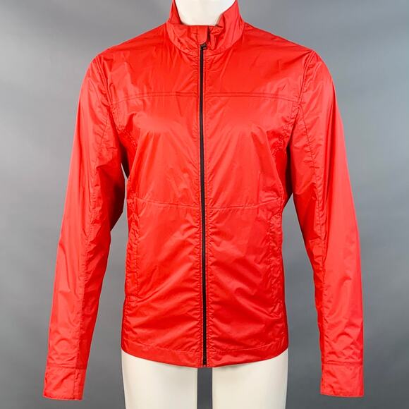 DUNHILL Size M Red Polyamide Zip Up Jacket